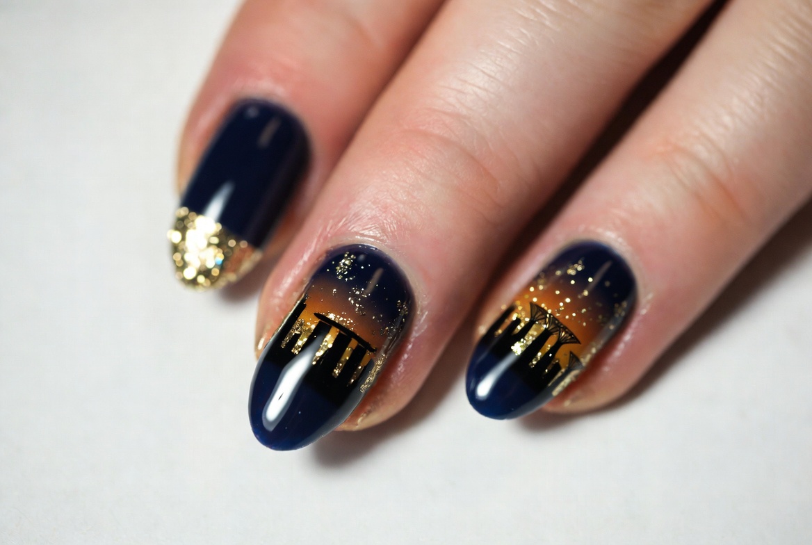 Marina Bay glitter nails